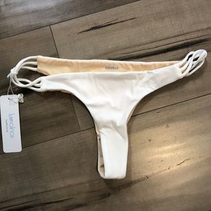 NWT Lumahai swimwear white Lihue bikini bottoms
